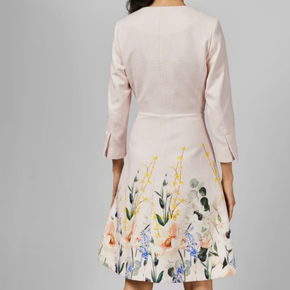 🍒NWT🍒 TED BAKER PALE PINK TEXTURED DRESS COAT - Picture 7 of 10